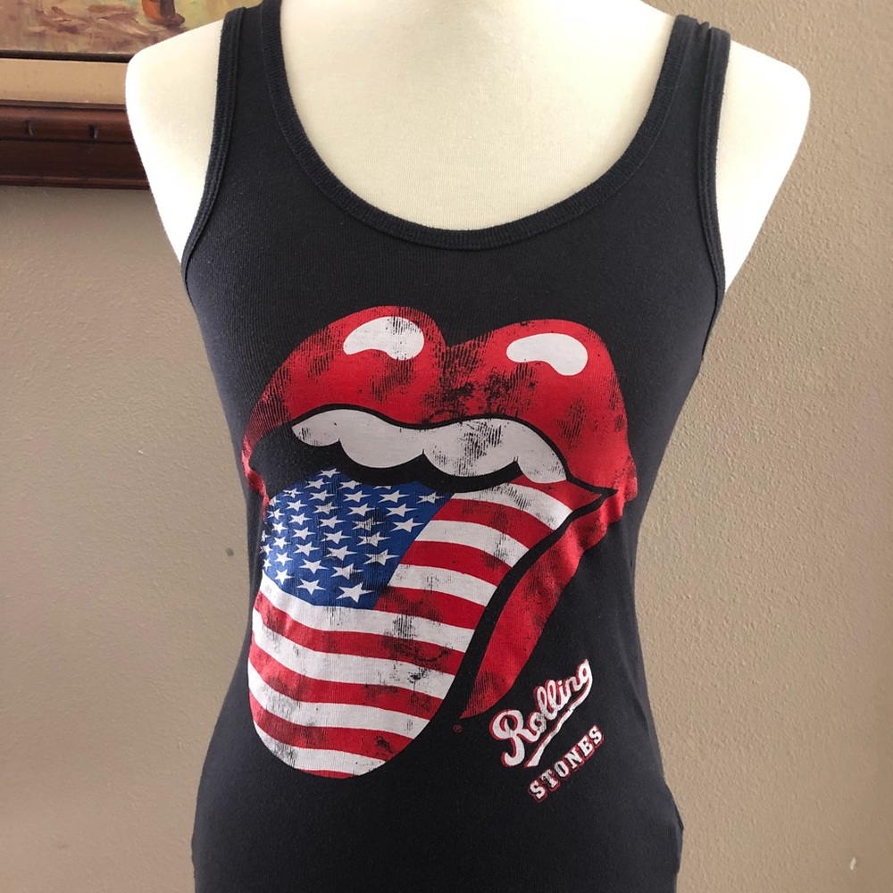 Distressed Rolling Stones Tongue Tank Top